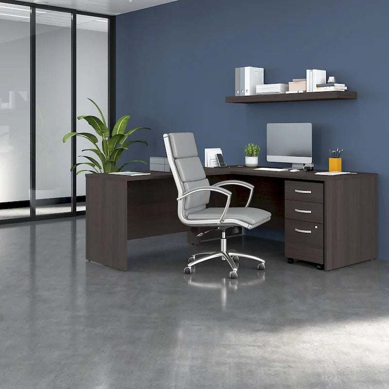 Bureau d'angle en L 66W Studio C avec tiroirs par Bush Business Furniture