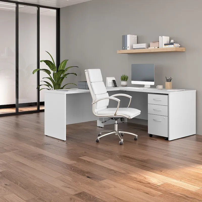 Bureau d'angle en L 66W Studio C avec tiroirs par Bush Business Furniture