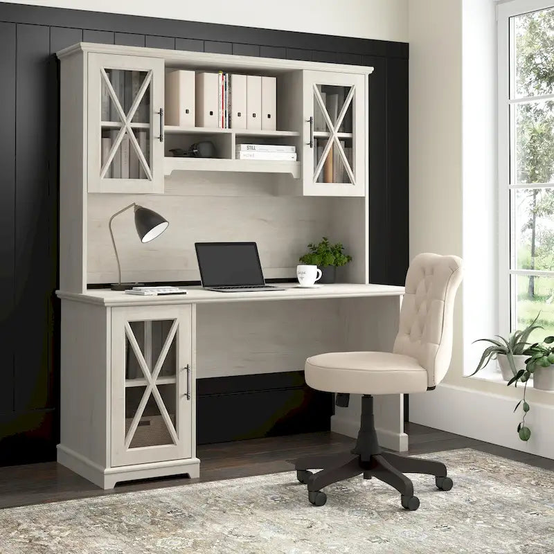 Bureau de ferme Lennox avec huche et meuble de rangement par Bush Furniture