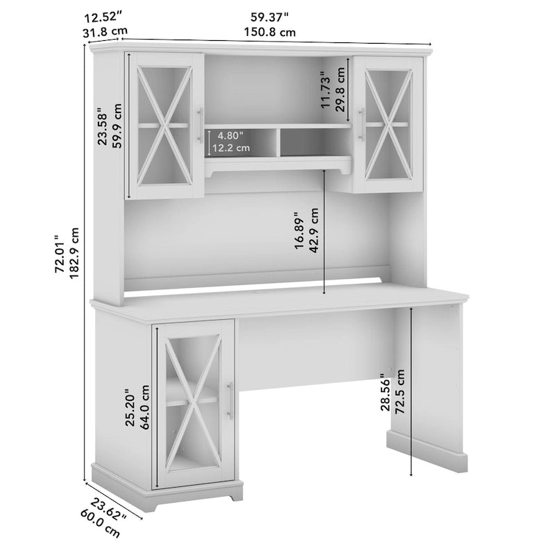 Bureau de ferme Lennox avec huche et meuble de rangement par Bush Furniture