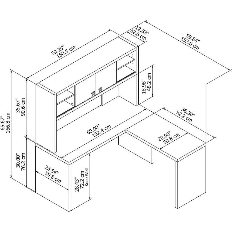 Bureau d'angle Echo avec huche par Bush Business Furniture