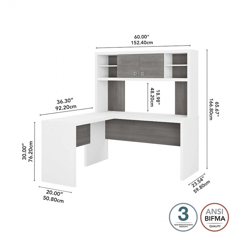 Bureau d'angle Echo avec huche par Bush Business Furniture