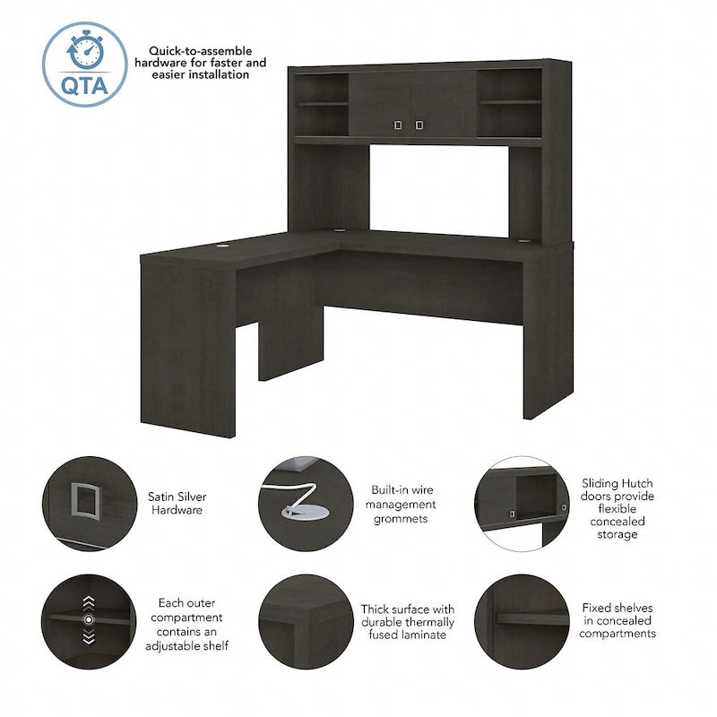 Bureau d'angle Echo avec huche par Bush Business Furniture