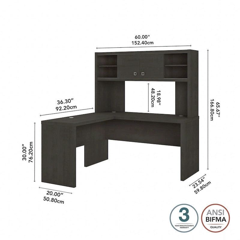 Bureau d'angle Echo avec huche par Bush Business Furniture