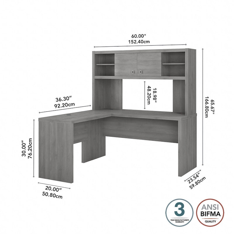 Bureau d'angle Echo avec huche par Bush Business Furniture