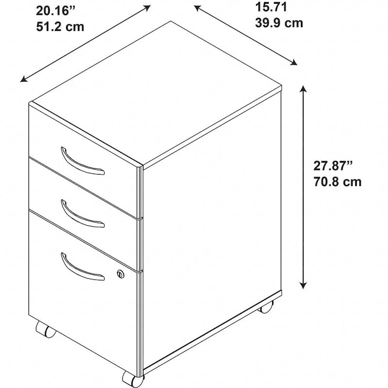 Classeur mobile 3 tiroirs Série C de Bush Business Furniture
