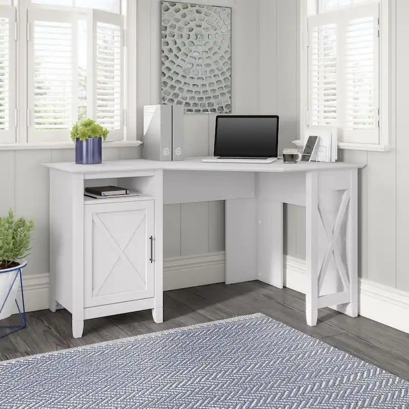Bureau d'ordinateur d'angle Bush Furniture Key West 54W avec rangement