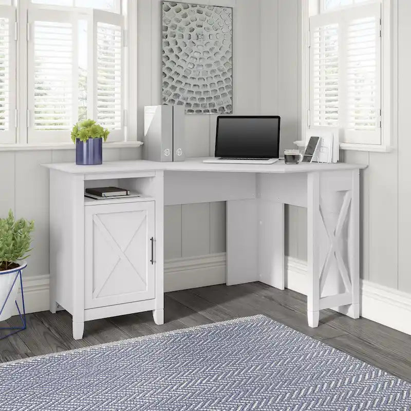Bureau d'ordinateur d'angle Bush Furniture Key West 54W avec rangement