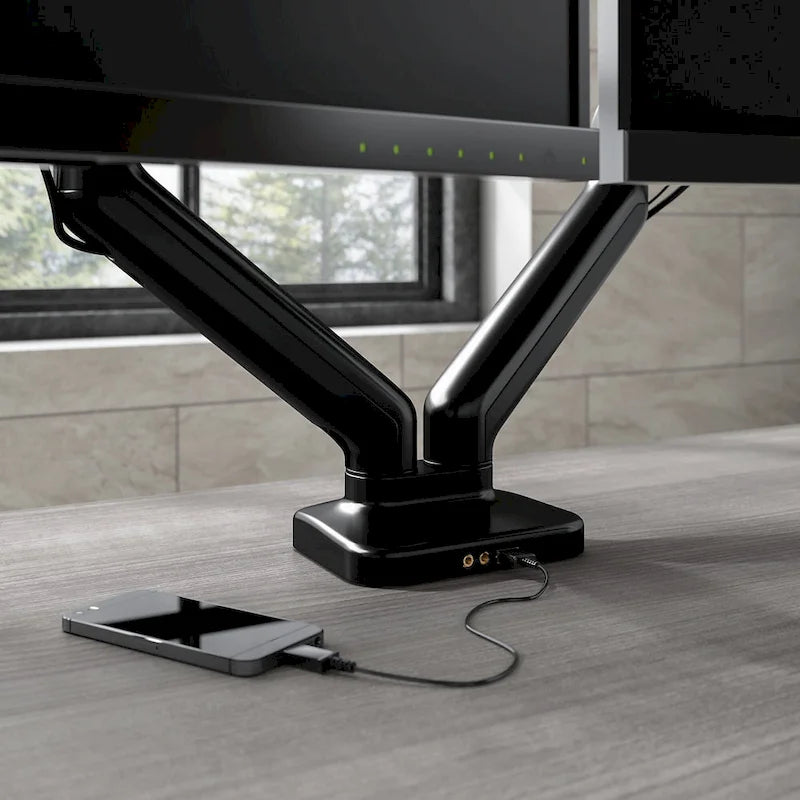 Bras pour deux moniteurs réglable avec port USB Bush Business Furniture