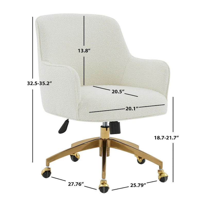 SAFAVIEH Couture Chaise de bureau pivotante réglable Gregg - 26,5 L x 27,8 P x 33,3 H - 26Lx28Px35H