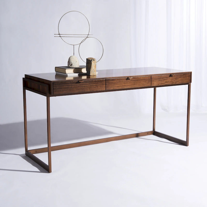 Bureau d'écriture eucalyptus fumé 3 tiroirs Radunka SAFAVIEH Couture