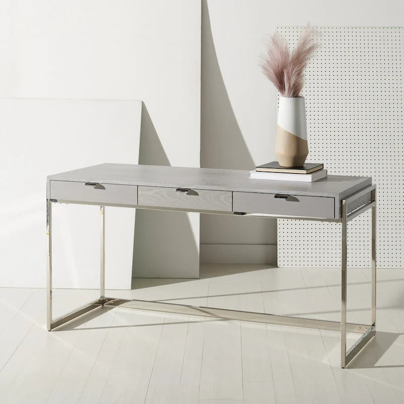 Bureau d'écriture eucalyptus fumé 3 tiroirs Radunka SAFAVIEH Couture