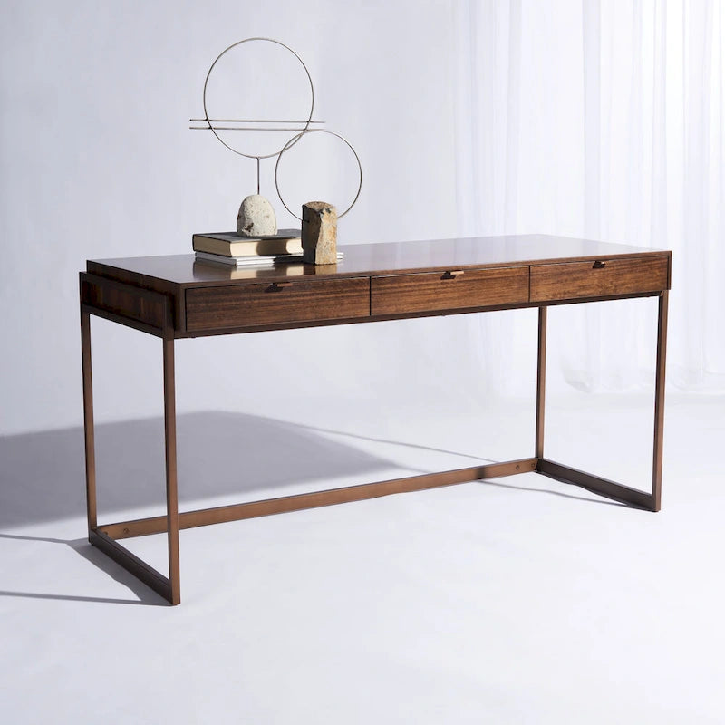Bureau d'écriture eucalyptus fumé 3 tiroirs Radunka SAFAVIEH Couture