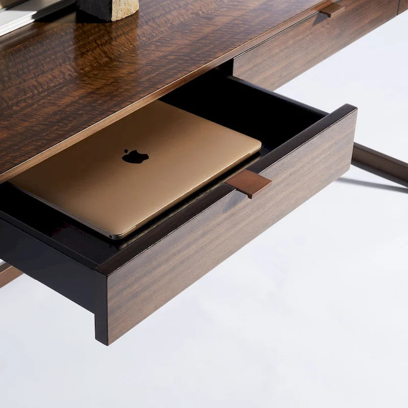 Bureau d'écriture eucalyptus fumé 3 tiroirs Radunka SAFAVIEH Couture