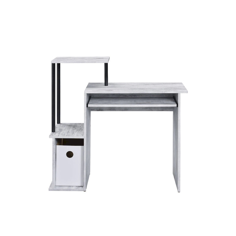 Bureau informatique blanc vieilli 37 po