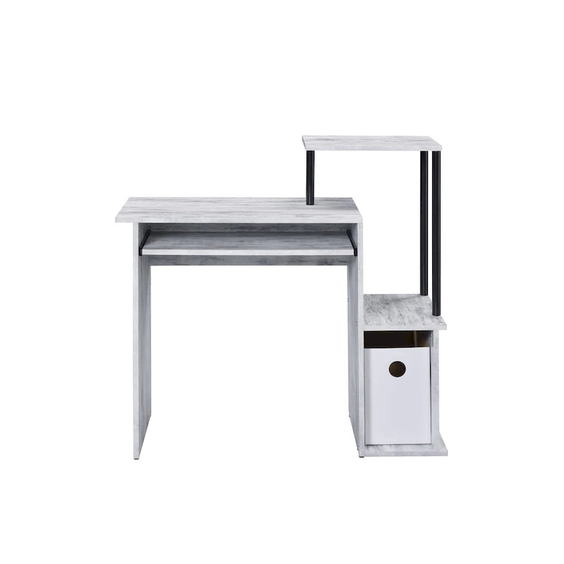 Bureau informatique blanc vieilli 37 po