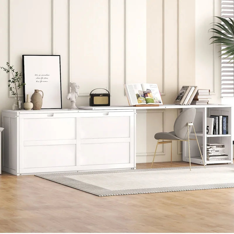 Lit escamotable queen size avec bureau pivotant