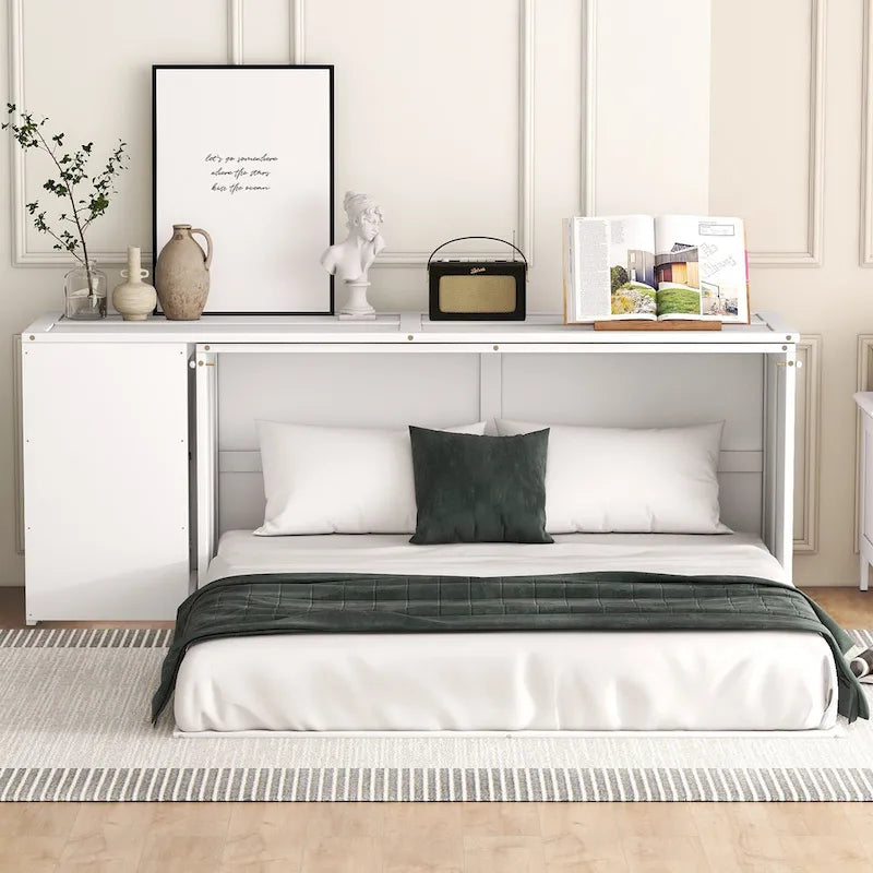 Lit escamotable queen size avec bureau pivotant