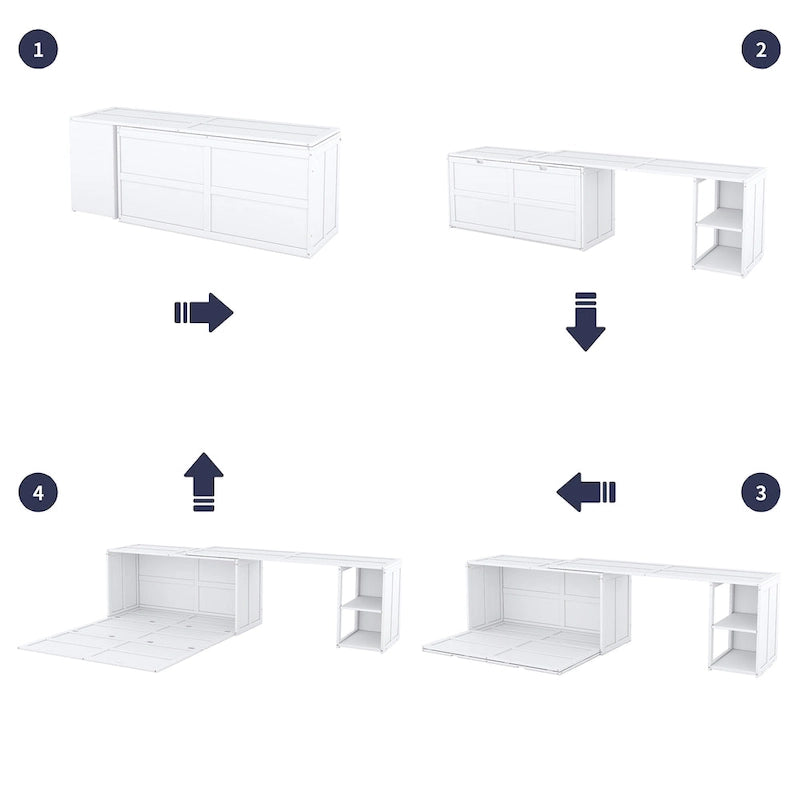 Lit escamotable queen size avec bureau pivotant