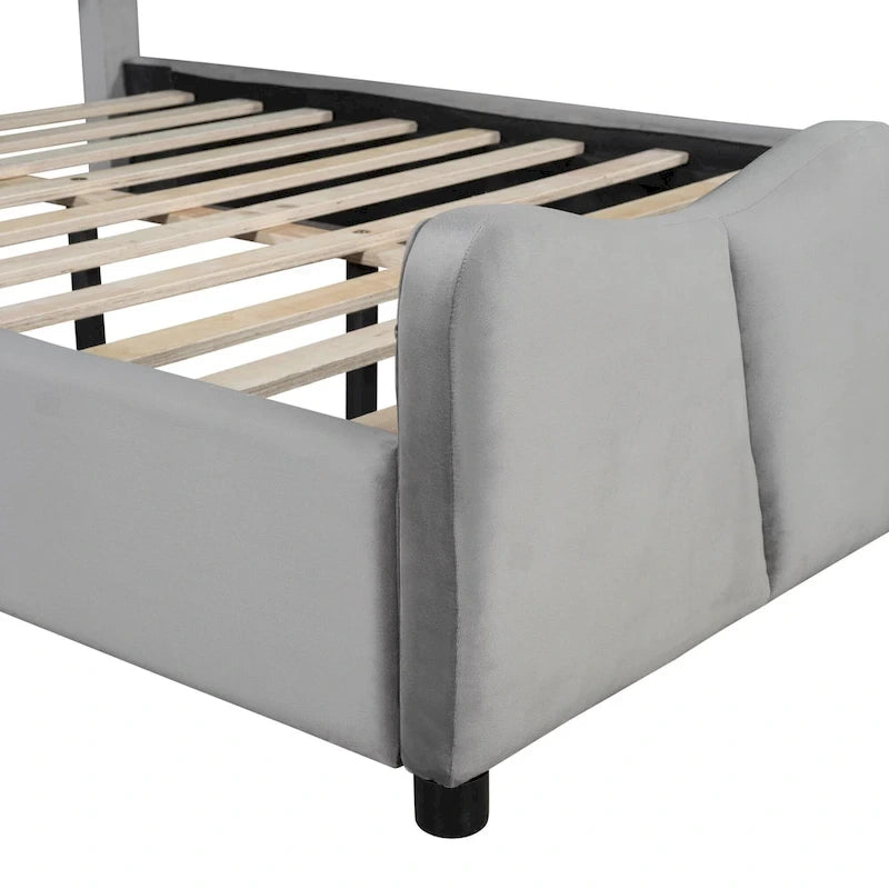 Lit plateforme rembourré grand format