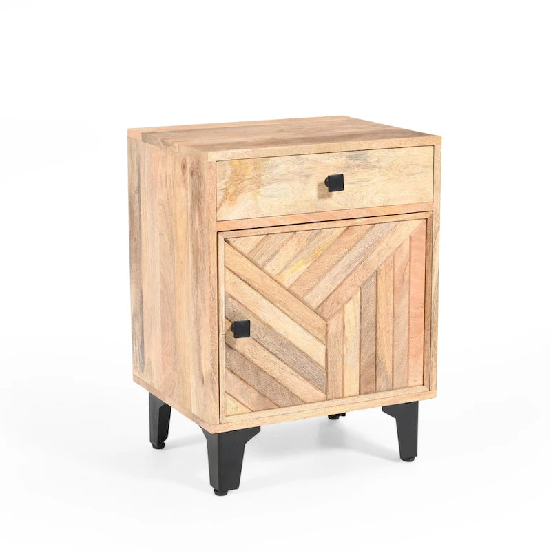 Christopher Knight Home - Table de chevet Harper en bois massif finition naturelle faite à la main avec tiroir
