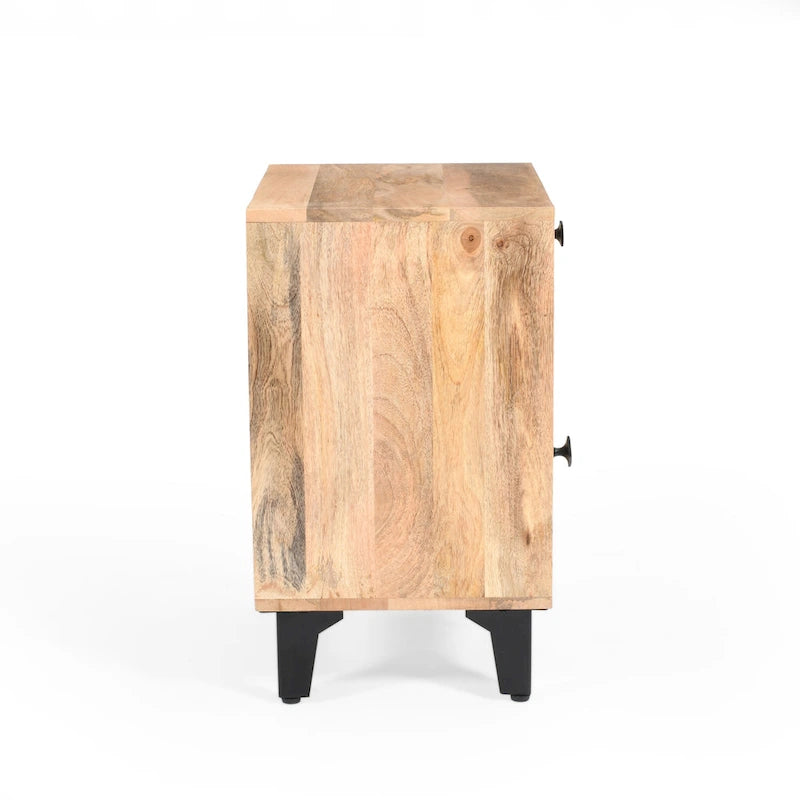 Christopher Knight Home - Table de chevet Harper en bois massif finition naturelle faite à la main avec tiroir