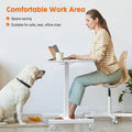 Bureau debout réglable et moderne avec roulettes verrouillables et vérin à gaz pour le bureau à domicile ou les petits espaces