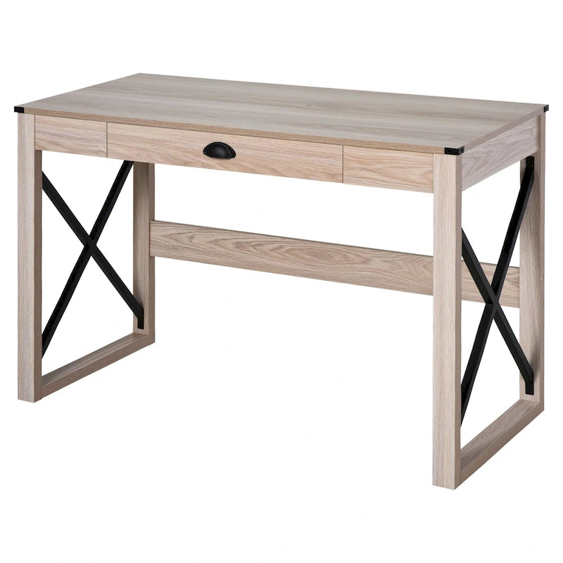 Bureau d'écriture moderne avec tiroir de rangement et surface de travail spacieuse pour le bureau à domicile ou les espaces de travail de chambre à coucher