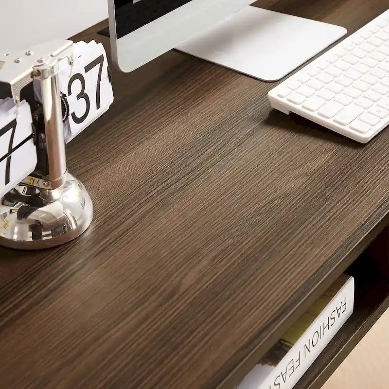 Bureau de travail Mid-Century avec port USB intégré, prise de courant et 2 espaces de rangement pour bureau à domicile, étude ou chambre à coucher