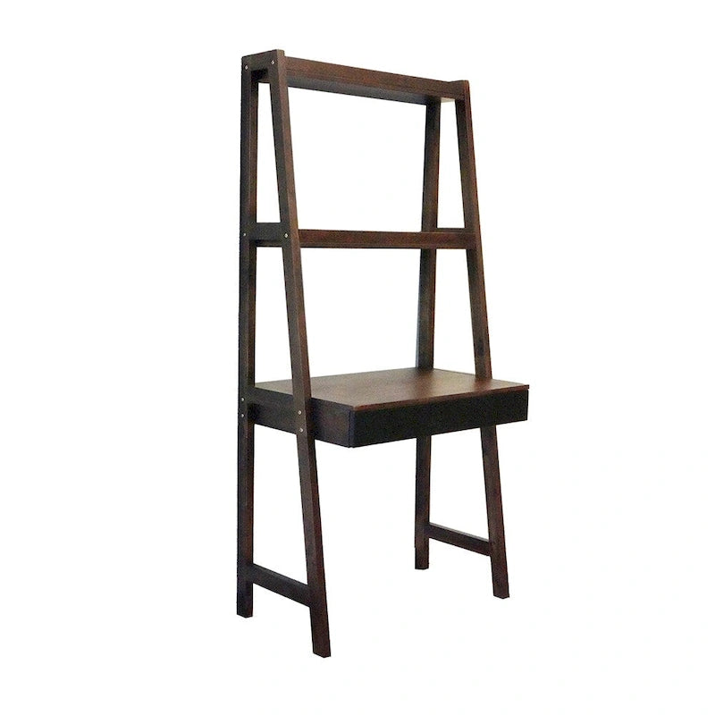 Bureau échelle moderne avec tiroir unique et étagères intégrées, pour petits espaces ou bureau à domicile sur mesure