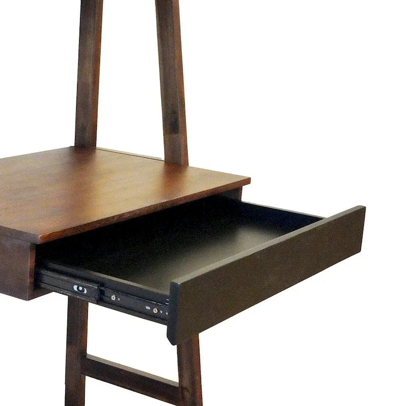 Bureau échelle moderne avec tiroir unique et étagères intégrées, pour petits espaces ou bureau à domicile sur mesure