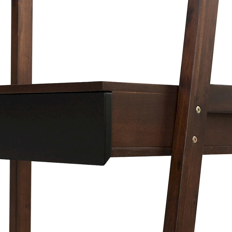 Bureau échelle moderne avec tiroir unique et étagères intégrées, pour petits espaces ou bureau à domicile sur mesure