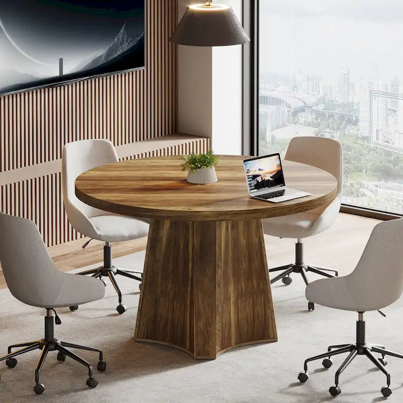 Table de conférence ronde pour 4 à 6 personnes, table de réunion de 120 cm