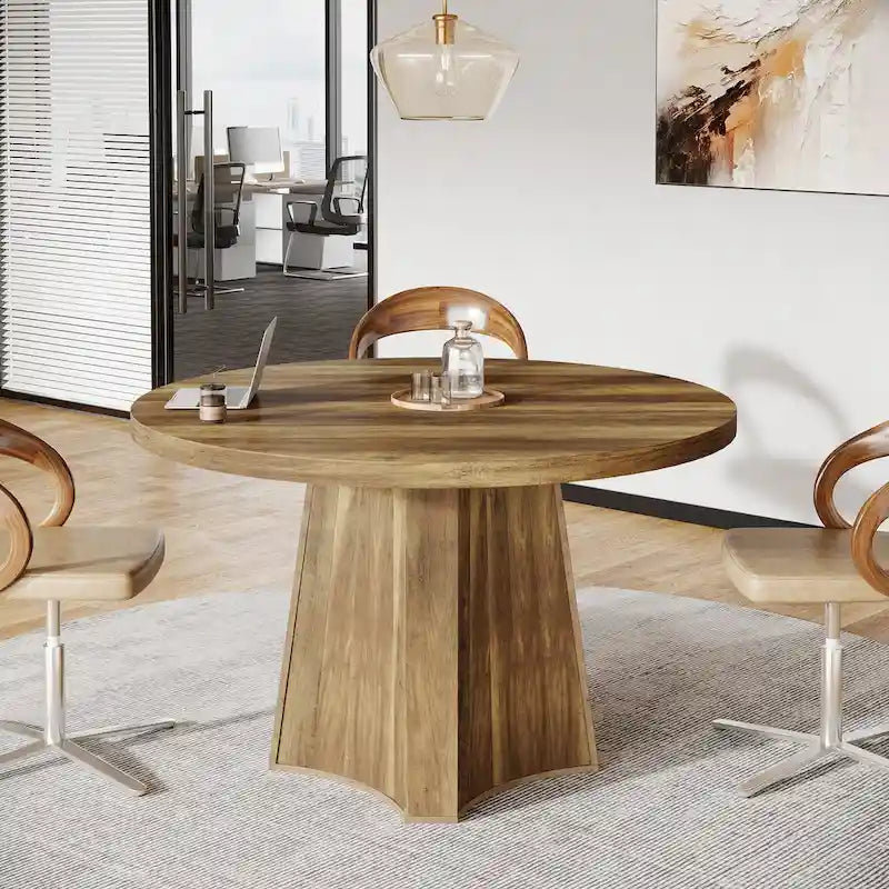 Table de conférence ronde pour 4 à 6 personnes, table de réunion de 120 cm