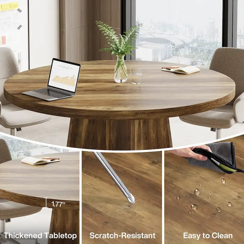 Table de conférence ronde pour 4 à 6 personnes, table de réunion de 120 cm