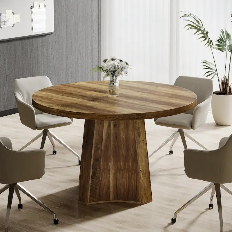 Table de conférence ronde pour 4 à 6 personnes, table de réunion de 120 cm