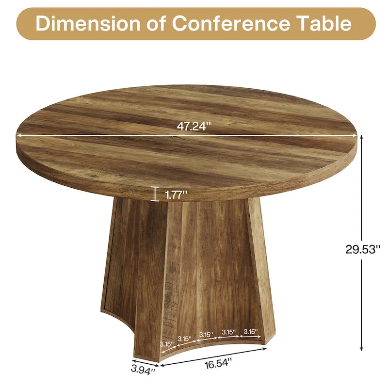 Table de conférence ronde pour 4 à 6 personnes, table de réunion de 120 cm