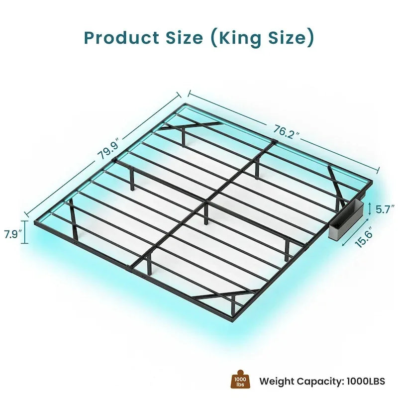 Lit flottant King Size avec lumières LED et station de recharge