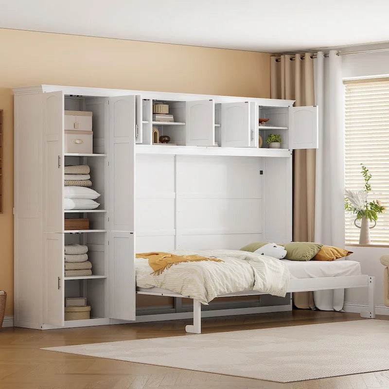 Lit escamotable Queen Smart Murphy avec armoire et rangements, système personnalisable