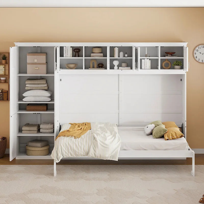 Lit escamotable Queen Smart Murphy avec armoire et rangements, système personnalisable