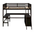 Lit mezzanine pleine grandeur avec étagères et bureau, lit mezzanine en bois avec bureau