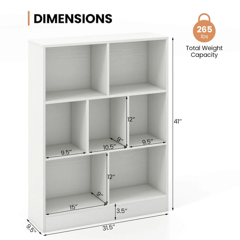 Meuble de rangement 7 casiers pour enfant Costway - Organisateur de jouets en bois - Voir détails