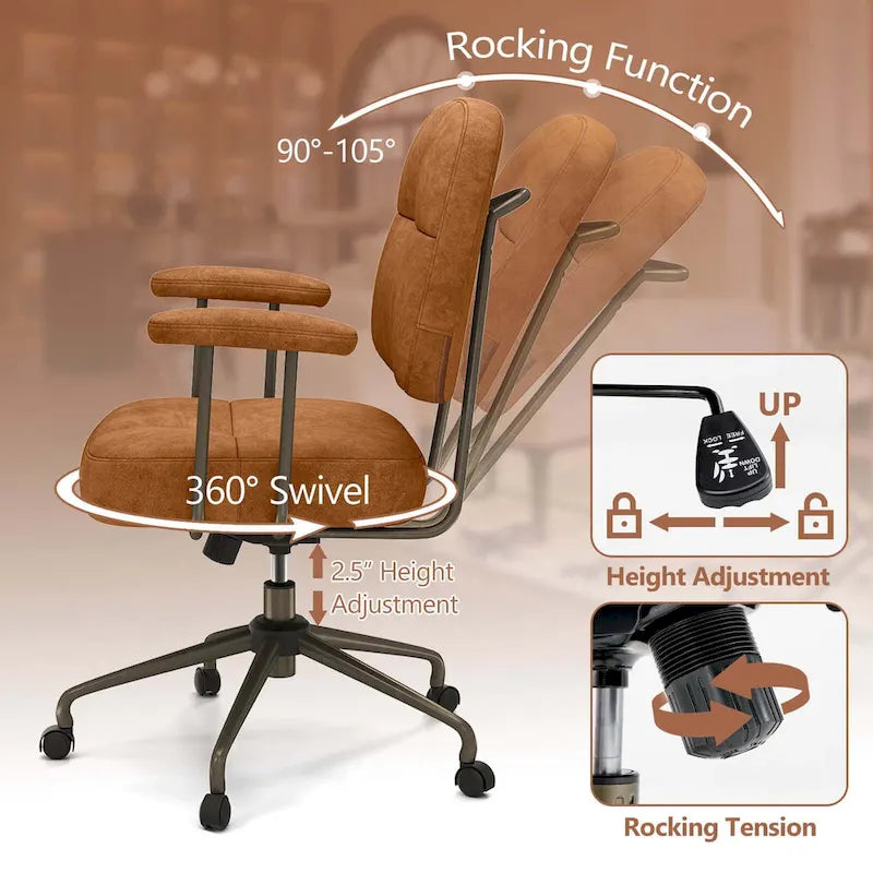Chaise de bureau Costway en similicuir avec - Voir les détails