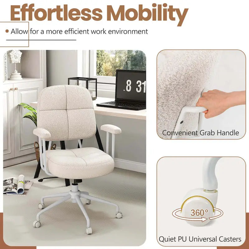 Chaise de bureau Costway en similicuir avec - Voir les détails