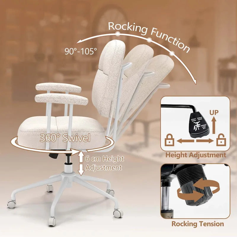 Chaise de bureau Costway en similicuir avec - Voir les détails