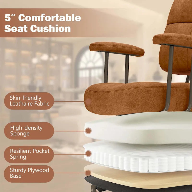 Chaise de bureau Costway en similicuir avec - Voir les détails