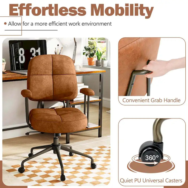 Chaise de bureau Costway en similicuir avec - Voir les détails