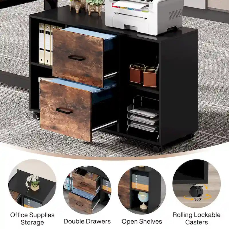 Ensemble de bureau de direction 63 po avec classeur latéral 40 po pour bureau à domicile