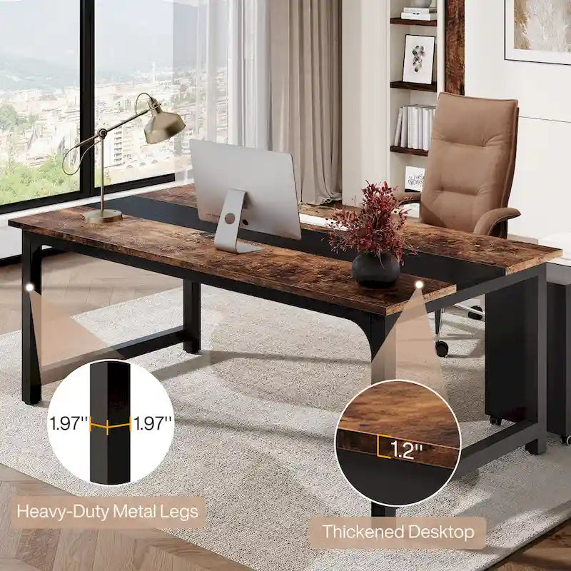 Ensemble de bureau de direction 63 po avec classeur latéral 40 po pour bureau à domicile