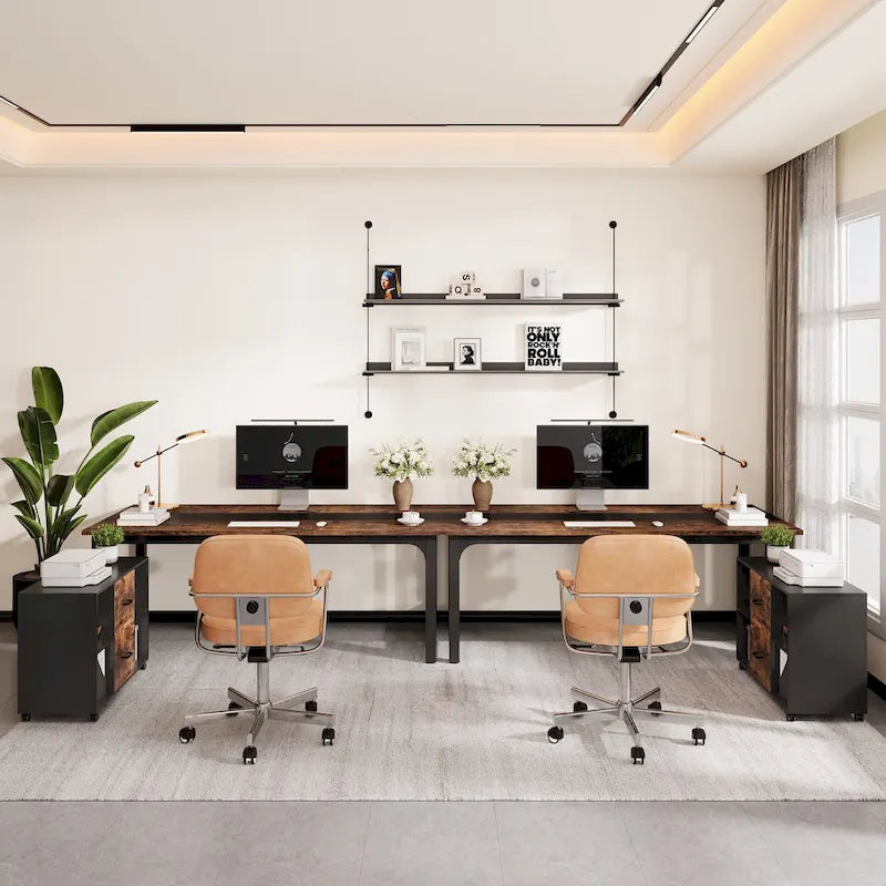 Ensemble de bureau de direction 63 po avec classeur latéral 40 po pour bureau à domicile